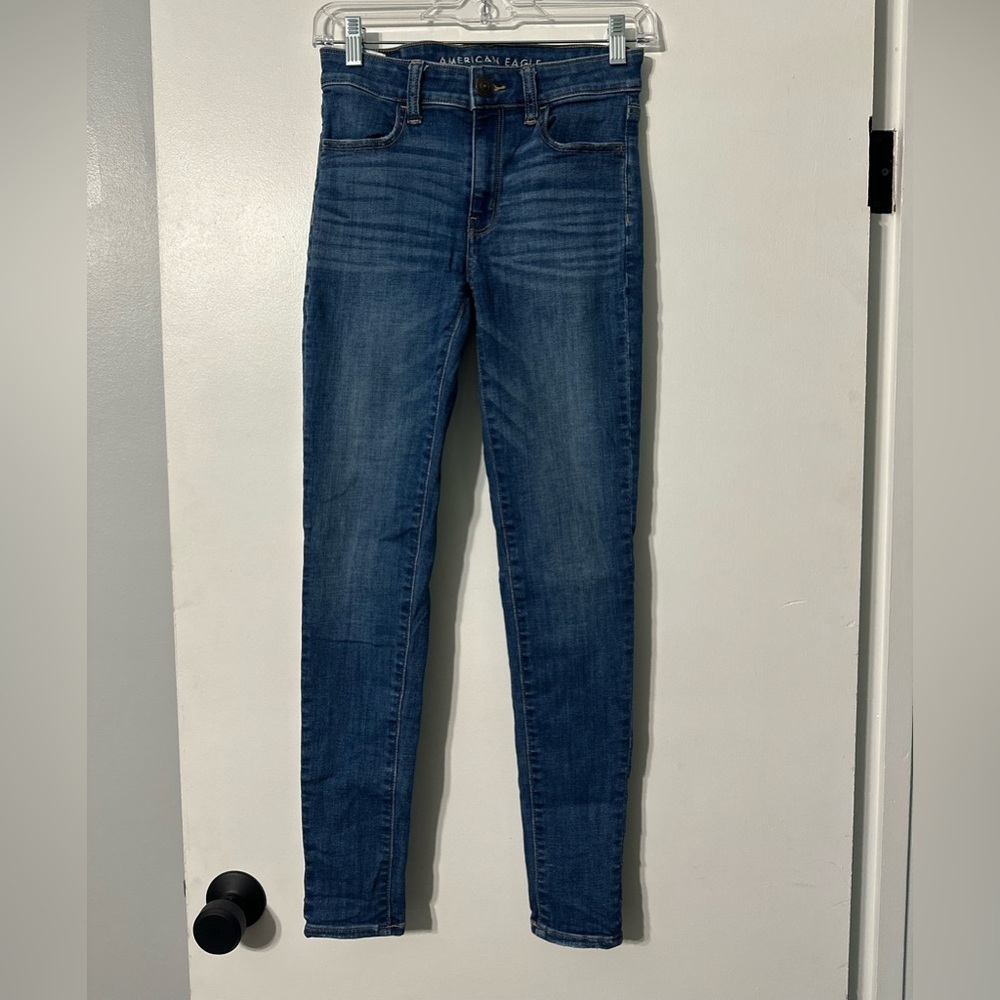 American Eagle Outfitters Blue Denim Skinny Jean Womens 2 Long